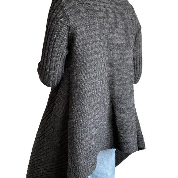Peregrine Womens Charcoal Gray 100% Wool Chunky Ribbed Oversized Cardigan Sz S - Picture 8 of 9